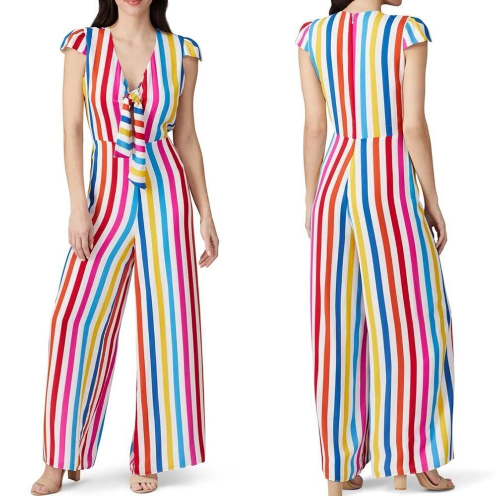 Color me Courtney Bright Striped Sheree Jumpsuit Size 8